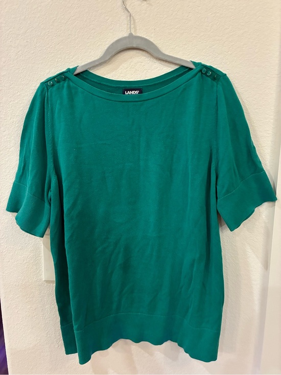Lands' End Sweaters - Lands' End Women's Kelly Green Short-Sleeve Sweater